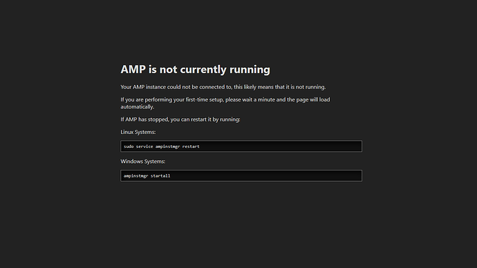 AMP not yet running