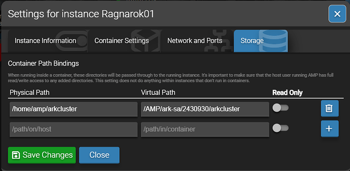 amp 1st instance storage